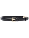 Totême Double Clasp Leather Belt In Black
