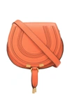 Chloé Marcie Logo-embossed Crossbody Bag In Orange