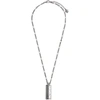 VERSACE SILVER CUTOUT PENDANT NECKLACE