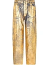 DOLCE & GABBANA PAINTED MID-RISE WIDE LEG JEANS