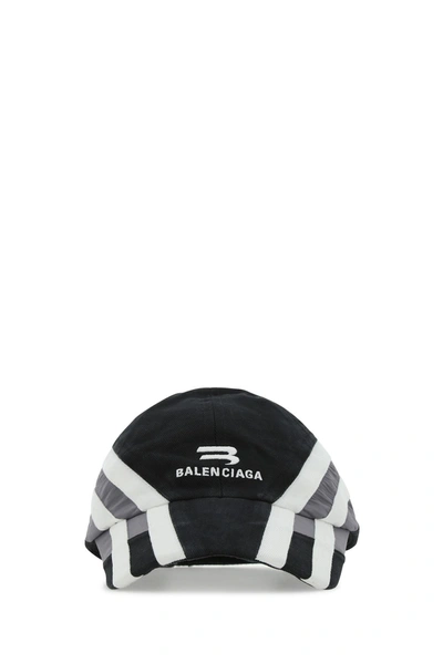 Balenciaga Black/grey/white Logo-embroidery Baseball Cap