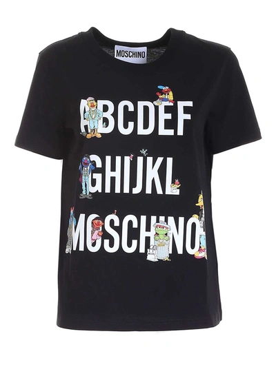 Moschino Black Sesame Street Edition Alphabet T-shirt In White