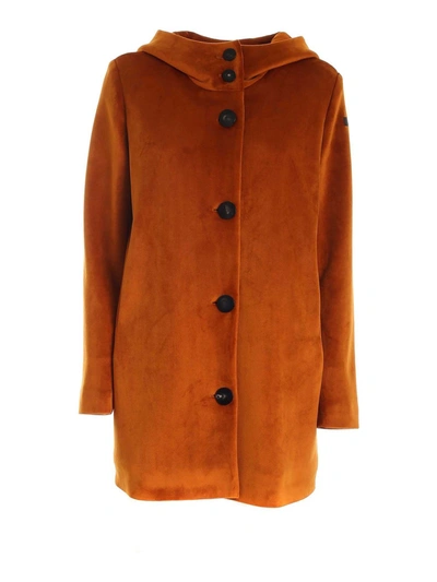 Rrd Roberto Ricci Designs Neo Velvet Lady Coat In Orange
