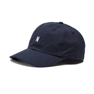 Norse Projects Logo-embroidered Cotton-twill Cap In Blue