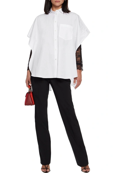 Valentino Oversized Cotton-poplin Shirt In White