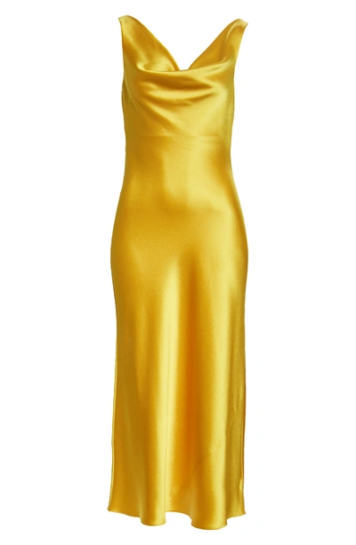 Ted Baker Kinseyy Cowl Neck Satin Slipdress In Bight Yellow | ModeSens