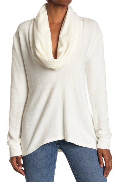 Go Couture Cowl Neck Long Sleeve Sweater In Ivory