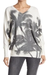 Go Couture Dolman Sleeve Tunic Sweater In Ivory Print 1