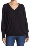 Go Couture Dolman Sleeve Tunic Sweater In Black Dye 2