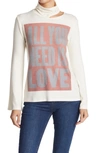 Go Couture Turtleneck Cutout Sweater In Ivory