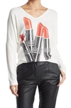 Go Couture Colorblock V-neck Sweater In White Dye 2