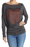 Go Couture Printed Boatneck Sweater In Black Dye 2