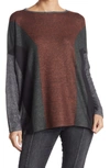 Go Couture Colorblock Top In Black Print 1