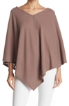 Go Couture Asymmetrical Poncho Sweater In Heather