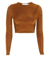 Significant Other Texas Twisted Jersey Crop Top In Brown