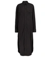 Wardrobe.nyc Button-down Relaxed-fit Cotton-poplin Midi Dress In Black
