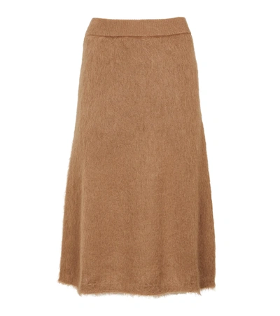 's Max Mara Ofride Wool-blend Knit Midi Skirt In Brown