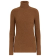 SAINT LAURENT RIBBED-KNIT WOOL AND CASHMERE TURTLENECK SWEATER,P00596883