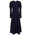 GABRIELA HEARST HANNAH WOOL AND CASHMERE MIDI DRESS,P00603348