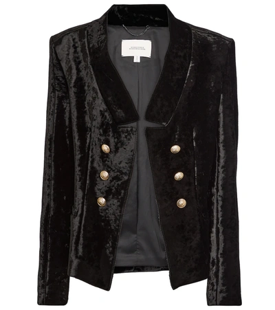 Dorothee Schumacher Button-embellished Velvet Blazer In Black