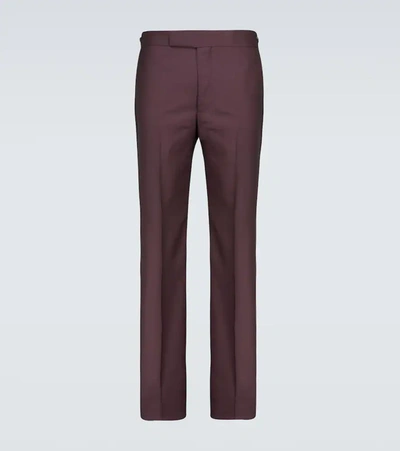 Gabriela Hearst Ernest Pinstriped Wool Pants In Brown