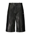 OFF-WHITE HIGH-RISE LEATHER BERMUDA SHORTS,P00619476