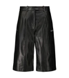 Off-white Black Leather Bermuda Shorts  Black Off White Donna 40 In Black