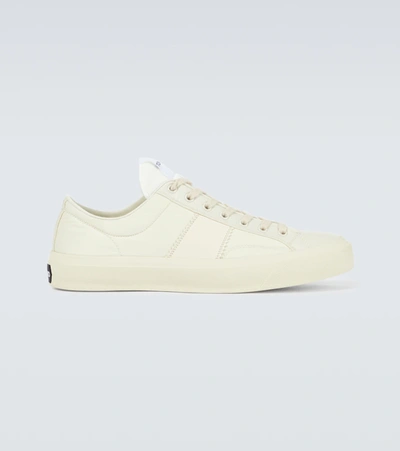 Tom Ford Off-white Nylon Cambridge Low-top Sneakers In White Beige Ivory