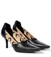 Marine Serre Black 75 Moon Print Leather Pumps In Black
