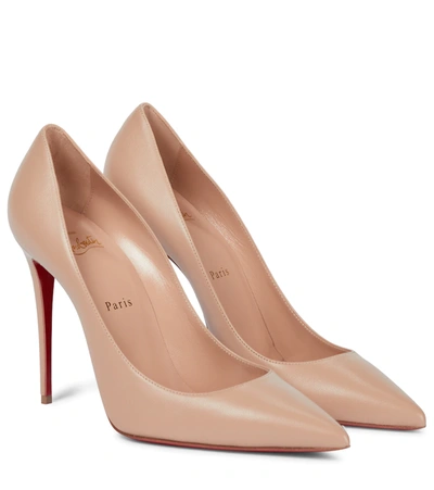 Christian Louboutin Kate 100 Leather Pumps In Beige