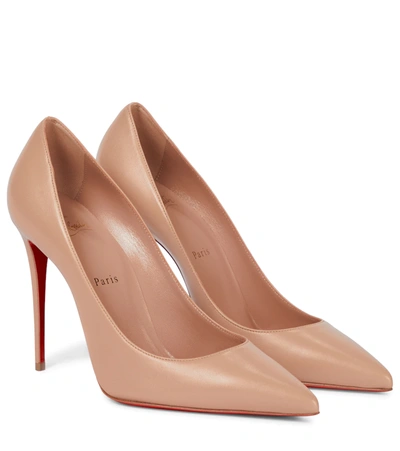 Christian Louboutin Kate 100 Leather Pump In Beige