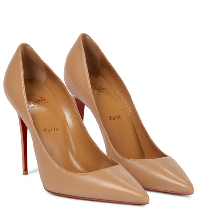 Christian Louboutin Kate 100 Leather Pumps In Beige