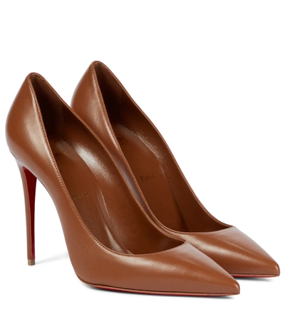 Christian Louboutin Kate 100mm Red Sole Napa Pumps In Nude