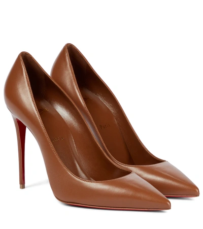 Christian Louboutin Kate 100 Leather Pumps In Brown