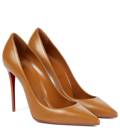 Christian Louboutin Kate 100 Leather Pumps In Brown