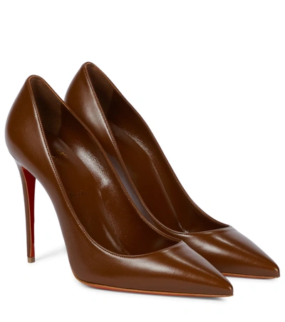 Christian Louboutin Womens Brown/lin Brown Kate 100 Calf Leo Luxor Lining Brown Lin 4.5