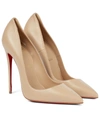 Christian Louboutin Pigalle Follies 100 Patent-leather Pumps In Beige