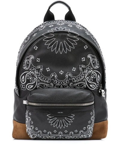 Amiri Classic Bandana Embroidered Backpack In Black