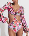 PATBO BLOSSOM LONG SLEEVE SWIMSUIT,1210000533050