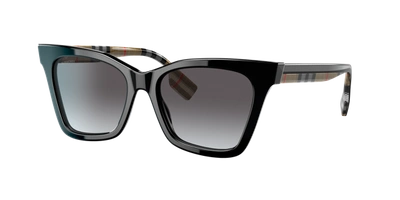 Burberry Be4346 Elsa Irregular-shaped Acetate Sunglasses In Light Grey Gradient Dark Blue