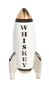 JONATHAN ADLER ROCKET DECANTER - WHISKEY WHITE W/ BLACK/GOLD/SILVER ONE SIZE,ADLER20656