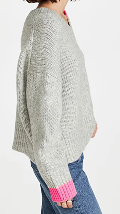 Helmut Lang Wool & Camel Hair Blend V-neck Sweater In Precision Heather