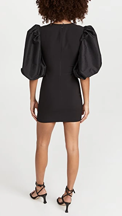 Likely Clover Balloon Sleeve Minidress In Black