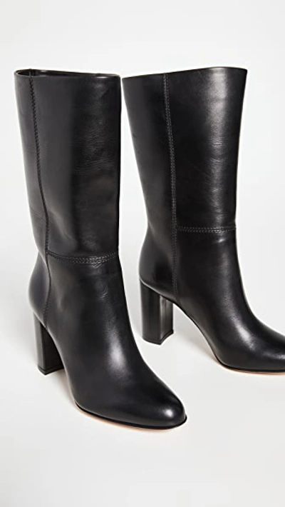 Marion Parke Winnie Square-toe Leather Ankle Boots In Black