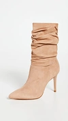 Schutz Women's Ashlee Pointed Toe Scrunched High Heel Boots In Honey Beige