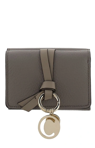 Chloé Alphabet Tri-fold Wallet In Grey