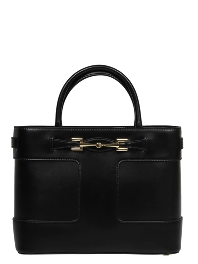 Elisabetta Franchi Clamp Shopping Small Bag In Black