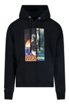 HERON PRESTON HERON PRESTON SPLIT HERON LOGO PRINTED HOODIE