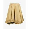 Moncler Genius Womens Brown 1952 High-waisted Ruffled-hem Shell Midi Skirt 6