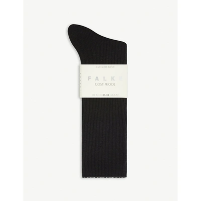 Falke Cosy Wool-cashmere Socks In 3009 Black